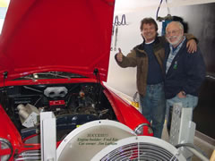 Jim Latham with the Volvo 122S and Fred Key of Key Imports, in Abbotsford